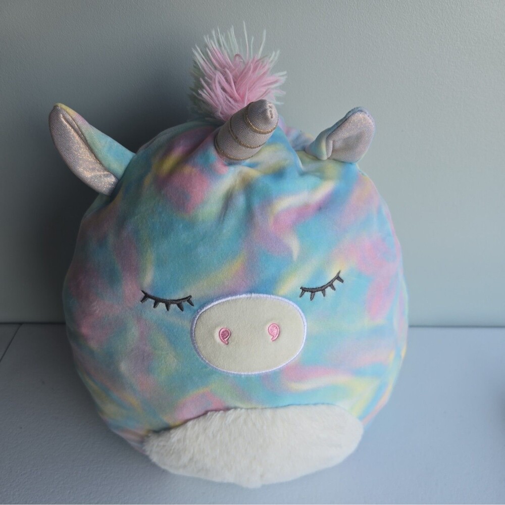 Squishmallows Unicorn Rodina 12" Tie-Dye Sparkle Ears & Horn Rare Easter Plush 5